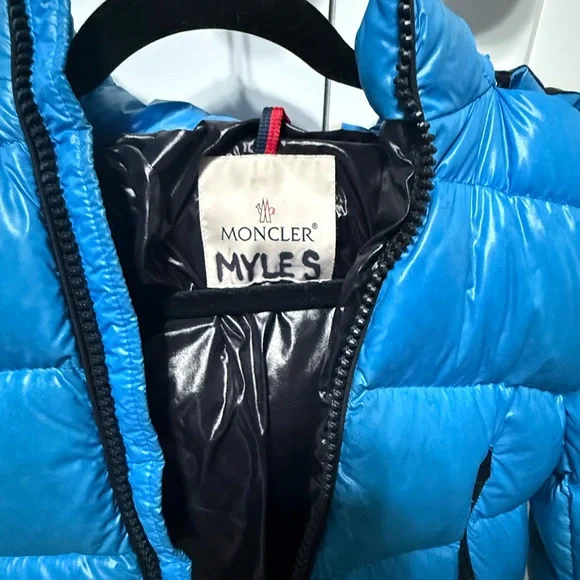 Moncler Blue and Black Kids Puffer Jacket - Picture 5 of 5